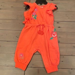 Coral Floral Jumpsuit 6-9M